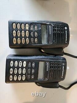 2- MOTOROLA MTX8250-LS Radio AAH25UCH6DU9AN WITH 2 BATTERIES ETC UNTESTED