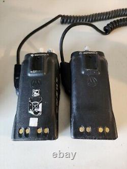 2- MOTOROLA MTX8250-LS Radio AAH25UCH6DU9AN WITH 2 BATTERIES ETC UNTESTED