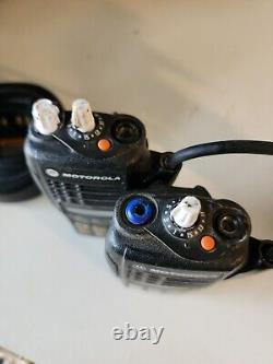 2- MOTOROLA MTX8250-LS Radio AAH25UCH6DU9AN WITH 2 BATTERIES ETC UNTESTED