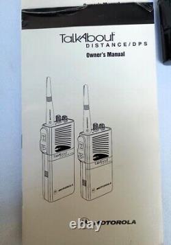 2 MOTOROLA TALKABOUT DISTANCE DPS 5 MILE TWO-WAY RADIO Model P24SRT03G2A, tested