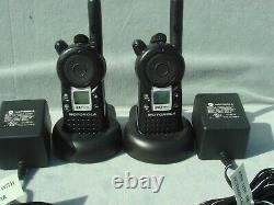 2 Motorola CLS1410 Two Way Radio WithSINGLE CHARGERS+HEADSETS+60-WARRANTY