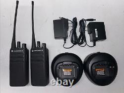2 Motorola CP100d Digital Two-Way Radios AAH87YDC9JA2AN 403-480 MHz 4W