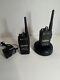 2 Motorola Cp185 Two Way Radio Uhf 435-480mhz 16ch With Charger & Battery Lot Read