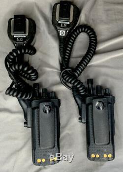 (2) Motorola MOTOTRBO XPR7580 900MHz Two Way Portable Radios with Accessories
