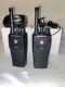 2 Motorola Pr400 Uhf 16 Channel Two-way Radios Aah65rdc9aa2an Chargers Batteries