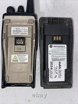 2 Motorola PR400 UHF 16 Channel Two-Way Radios AAH65RDC9AA2AN Chargers Batteries