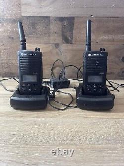 (2) Motorola RMU2080d UHF Two-way With Cahrgers Radio Read Description