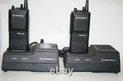 2 Motorola Radius P200 H44RFU7160BN Two Way Radio with 2 Chargers