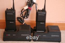 2 Motorola Radius P200 H44RFU7160BN Two Way Radio with 2 Chargers