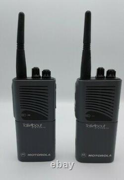 2 Motorola Talkabout Distance DPS Two-Way Radios Tested. No battery Charger