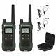 2 Pk Hunting Hands Free Walkie Talkie With Headset Ptt Two Way Radio Gmrs Noaa