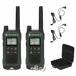 2 PK Hunting Hands Free Walkie Talkie With Headset PTT Two Way Radio GMRS NOAA