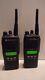 2 X Motorola Ht1250 Ls+ Uhf 450-512mhz 4w 16ch Two Way Radios Aah25sdh9dp5an