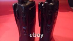 2 x Motorola HT750 UHF 403-470 MHz 4w 4CH Two Way Radios withBatt AAH25SDC9AA2AN