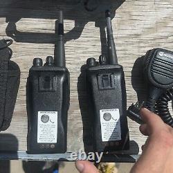 2x Motorola Radius CP200 AAH50RDC9AA1AN Portable Two-Way Radio with PMMN4029A