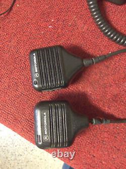 3-Motorola Radius GP350 UHF Two Way Radios, 3-Chargers, 2 shoulder microphones