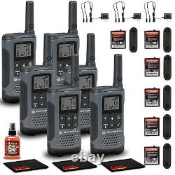 3 x Motorola Talkabout T200 FRS/GMRS Two-Way Radios (2-Pack, Gray) (T200) + Mic