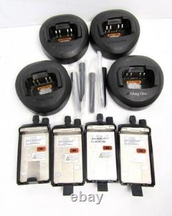 (4X) Motorola Mag One BPR40 4 Watt UHF Two Way Radio AAH84RCS8AA1AN, 450-470 MHz