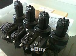 (4) MOTOROLA HT1250 VHF 136-174MHz 128ch two-way radios AAH25KDF9AA5AN CP XTS