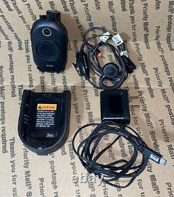4 Motorola CLP1040 UHF Business Two-Way Radios Tested Include Charger Headset