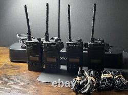4 Motorola CP110m withDisplay UHF 8 Channel Two Way RadiosWithBattery 6 Bank Charger