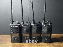 4 Motorola CP110m withDisplay UHF 8 Channel Two Way RadiosWithBattery 6 Bank Charger
