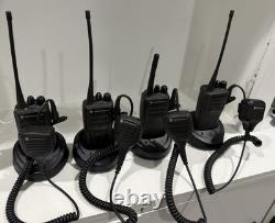 4-Motorola CP200d 403-470 MHz UHF Two Way Radio AAH01QDC9JC2AN w Mics/Chargers