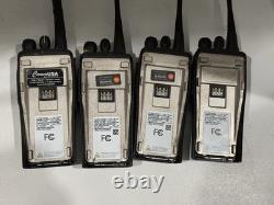 4-Motorola CP200d 403-470 MHz UHF Two Way Radio AAH01QDC9JC2AN w Mics/Chargers