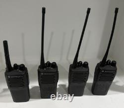 4-Motorola CP200d 403-470 MHz UHF Two Way Radio AAH01QDC9JC2AN w Mics/Chargers