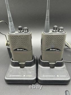 4 Motorola Spirit Two-Way Radios MU22CV/MV24CVS. + Accessories + 2 Chargers