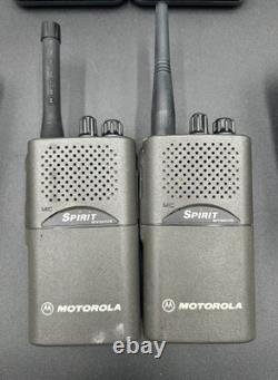 4 Motorola Spirit Two-Way Radios MU22CV/MV24CVS. + Accessories + 2 Chargers