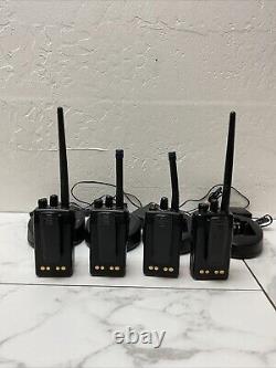 (4 PACK) Motorola VX-261 Portable Two-Way Radios with Chargers
