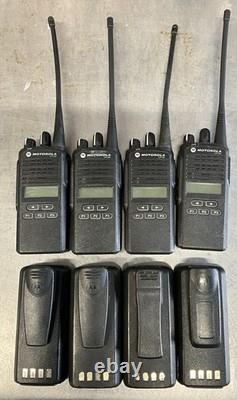 4 X Motorola CP185 Two Way Radios UHF 435-480mhz 16Ch 4W AAH03RDF8AA7AN withBatt