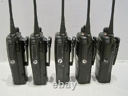 5 X Motorola HT1250 LS+ UHF 450-512MHz AAH25SDH9DP5AN Two Way Radio withBattery