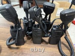 5 x Motorola HT750 Portable/Handheld Two-Way Radios with Speaker Microphones Black