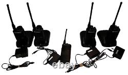5x Motorola RDU4100 10-Ch UHF Two Way Radios RU4100BKN9BA+ 4x Docking Charger