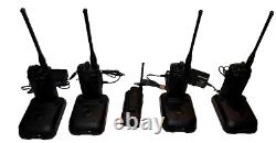 5x Motorola RDU4100 10-Ch UHF Two Way Radios RU4100BKN9BA+ 4x Docking Charger