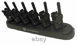 6 Motorola CLS1410 4 Channel UHF Two-Way Radio + Belt Clip + Earpiece + AC