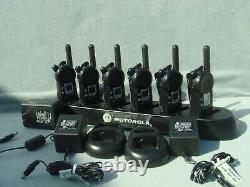 6 Motorola CLS1410 Two Way Radio WITH CHARGER +OEM HEADSETS+WARRANTY