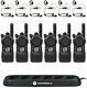 6 Motorola Cls1410 Uhf Two-way Radios With Hkln4604 Headsets & Bank Charger