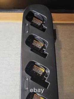 6 Motorola CLS 1110 Two-Way Radios/ Charging Station / 6 Holsters UNTESTED