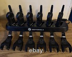 6 Motorola DLR1020 Two-Way Radios + New Batteries + Multi Bank charger