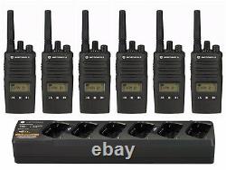 6 Motorola RMU2080d 2 Watt UHF Business Two-way Radios & Bank Charger