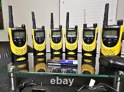 6 Motorola XTN XU2100 UHF Two Way Radio With Holsters + 2 Charging Bases (READ)