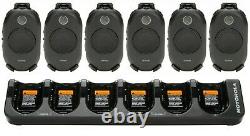 6 New Motorola CLP1040 UHF Business Two-Way Radios with 6 bay charging station