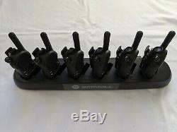 6 New Motorola CLS1110 UHF Business Two-way Radios with Multi-Unit Charger