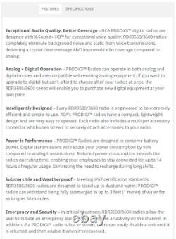 (6) RCA UHF 400-470MHz DMR Digital Two-Way Radio RDR3600U Compatible with Motorola