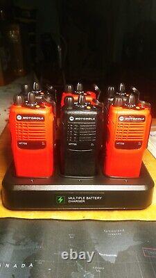 6 red and black Motorola HT750 403-470MHz UHF refurbished radios