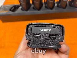 6 x MOTOROLA RMM2050 ON SITE 2 WAY RADIO With 6 PORT CHARGER PMLN6387A / CLIP ONS