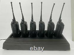 6x Motorola Xts3000 Two Way Radio Ho9sdf9pw7bn P25 450-520 With Charging Dock